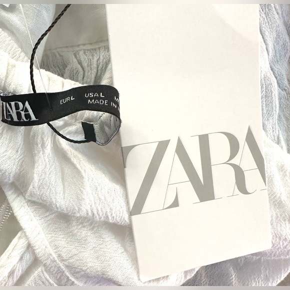 ZARA Women’s White Flowy Tank Top Size L Large, New - Picture 7 of 9